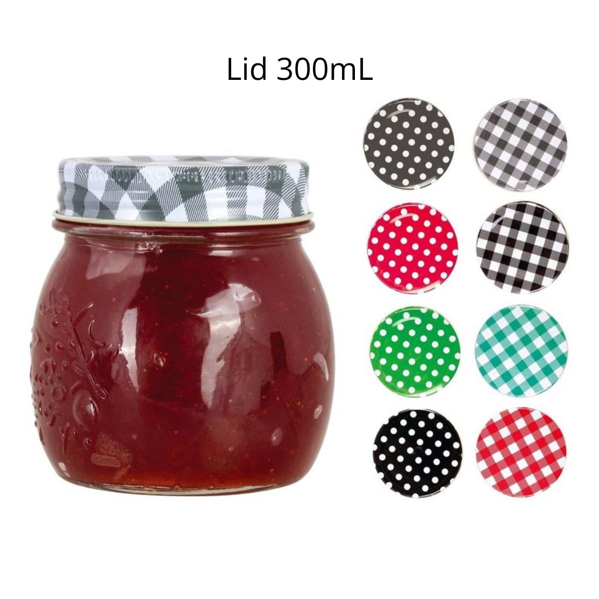 Glass Preserve Jar Printed Lid 300mL