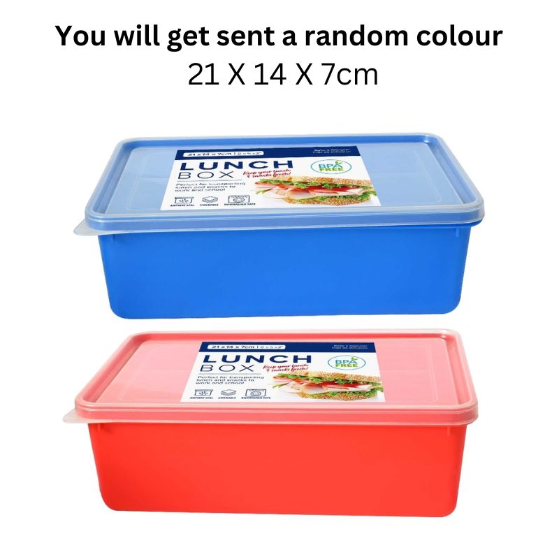 Lunch Box 21 X 14 X 7cm 2 Colours