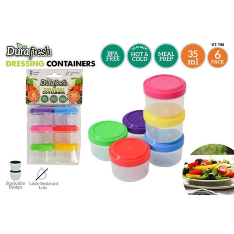 6pce Mini Dressing Containers 35ml