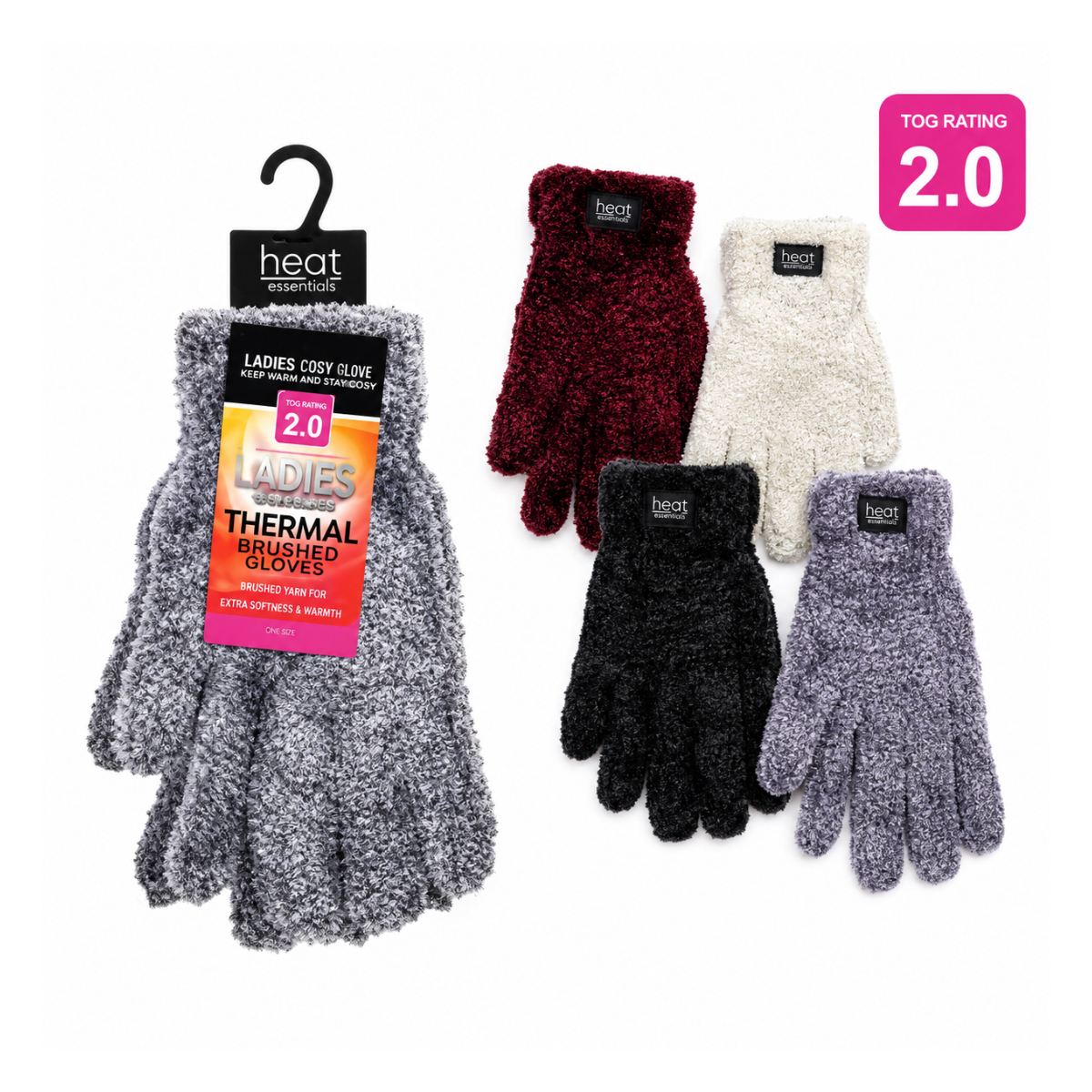 Ladies heat insulate feather fleece winter gloves
