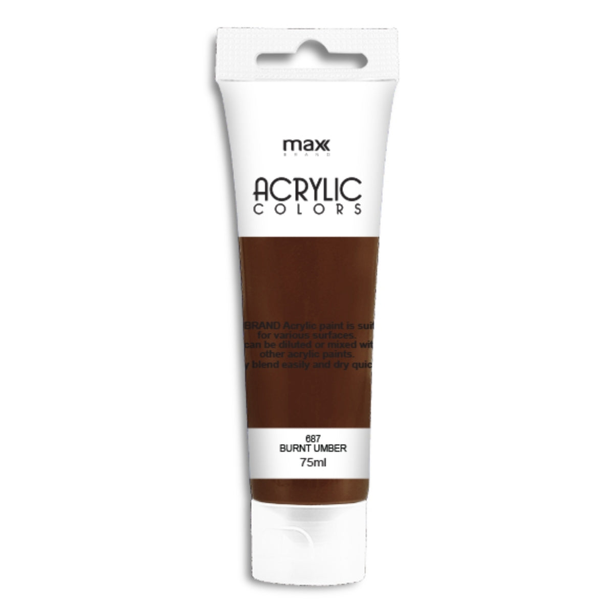 MAX Brand Acrylic Paint 75ml-Burnt Umber