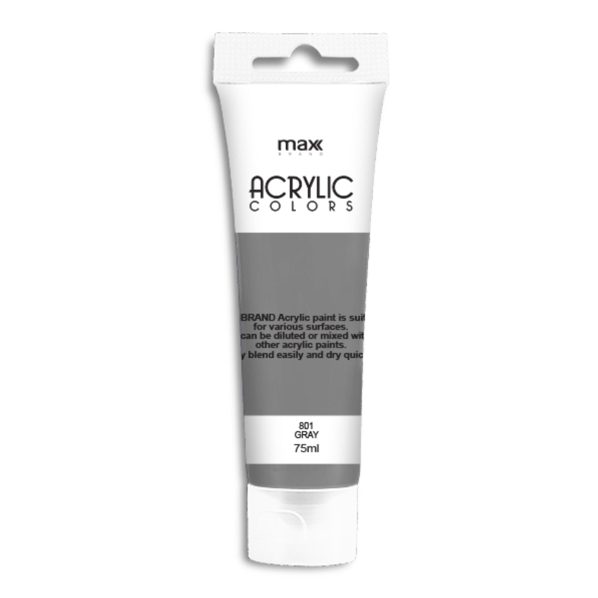 MAX Brand Acrylic Paint 75ml-Gray