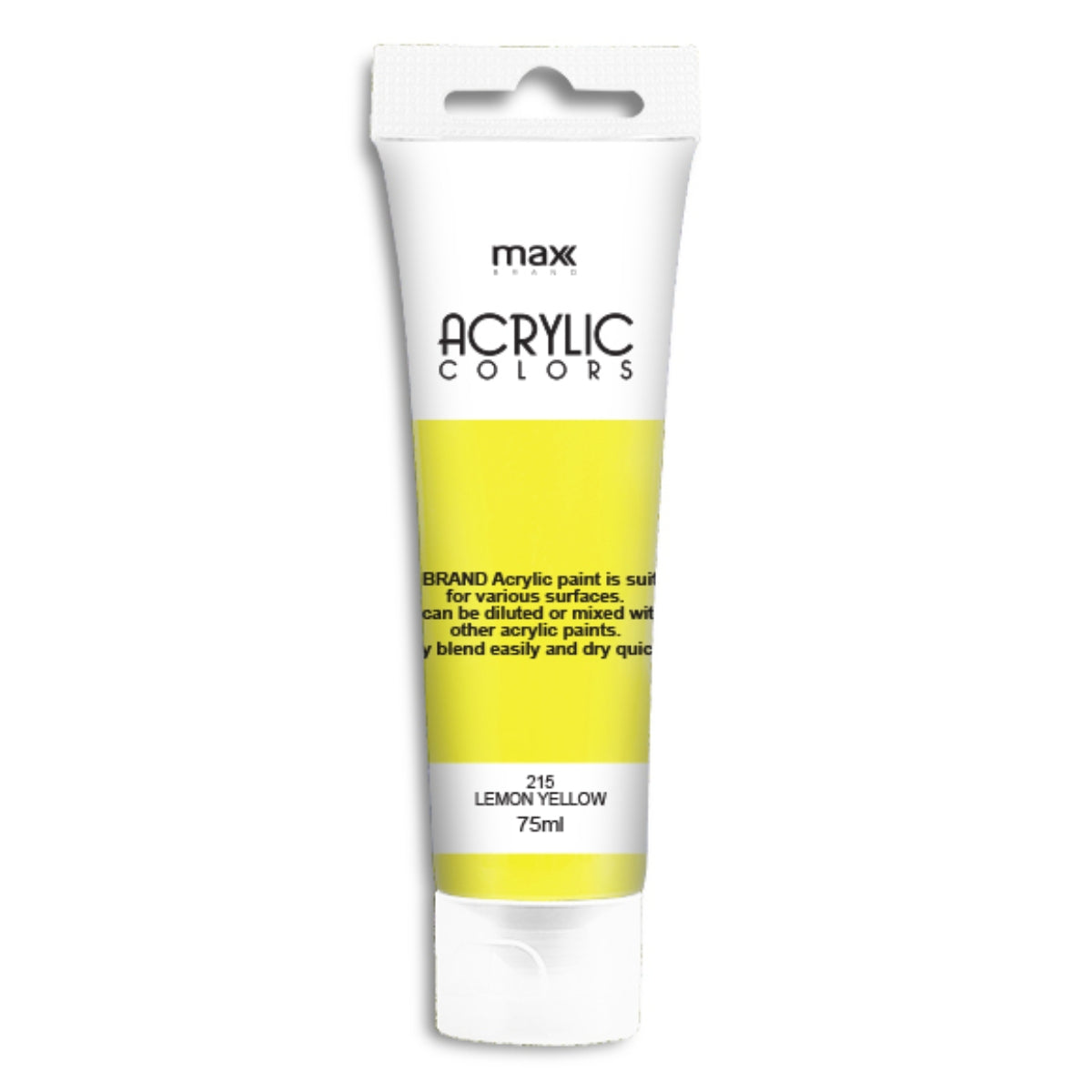 MAX Brand Acrylic Paint 75ml-Lemon Yellow
