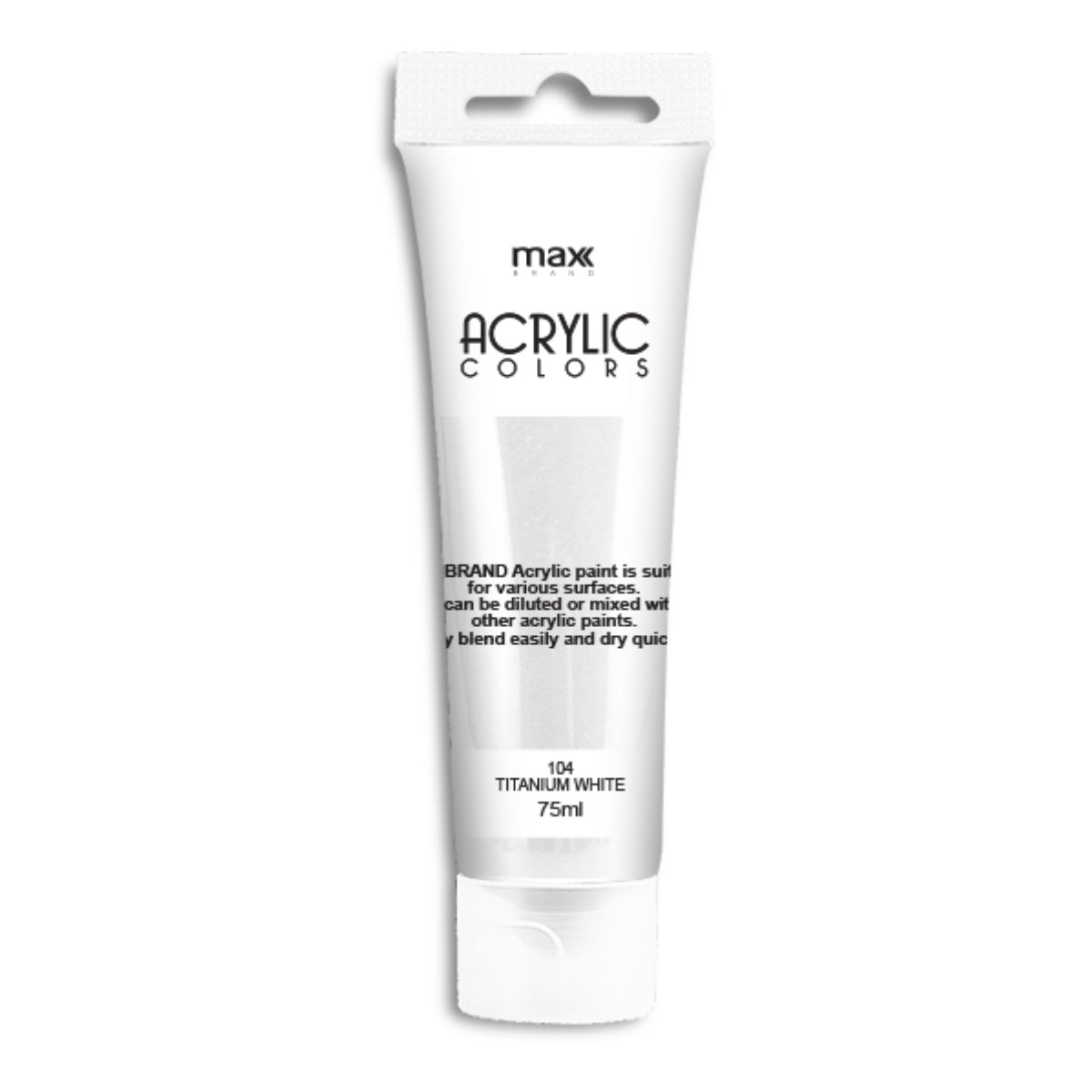 MAX Brand Acrylic Paint 75ml-Titanium white