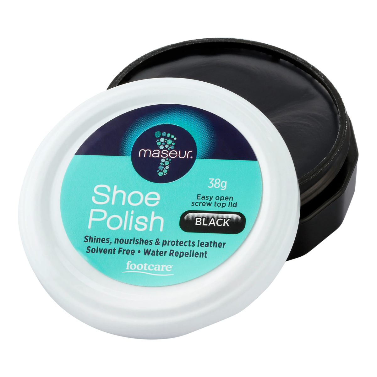 Maseur Footcare High Gloss Shoe Polish 38g - Black