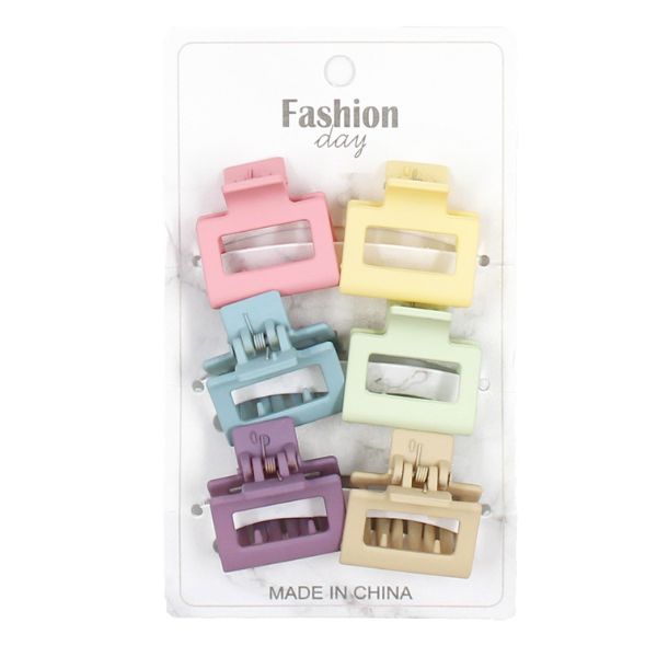 6 piece matte pastel hair clips set for women and girls