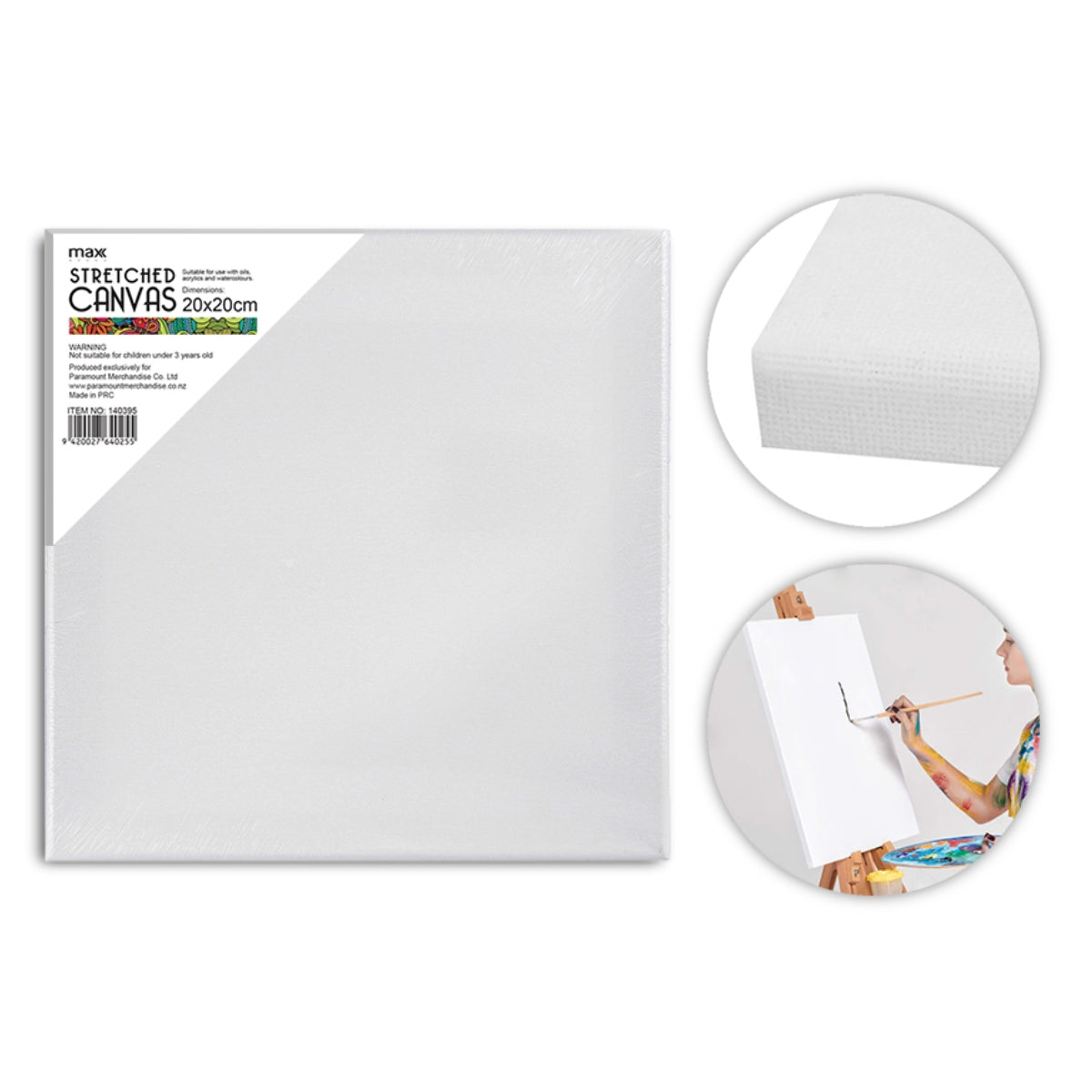 Max Brand Stretched Canvas 20x20cm