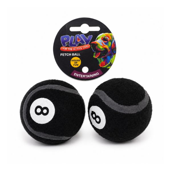 Pet Fetch Billiard Number 8 Ball 6cm 2 Pack