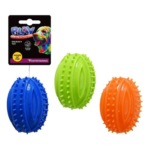 Spikey Ball Squeaky Pet Toy 3 Assorted