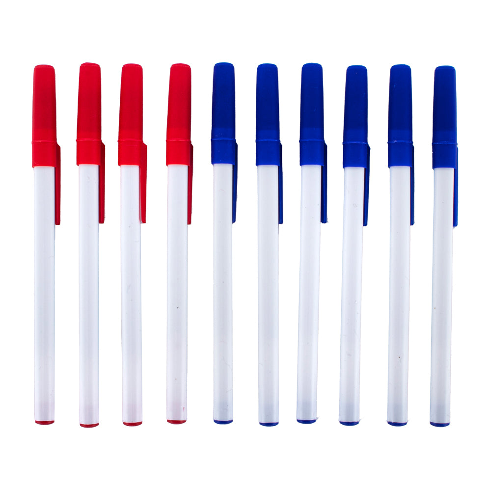 Pen Ballpoint Set Red & Blue 10pk