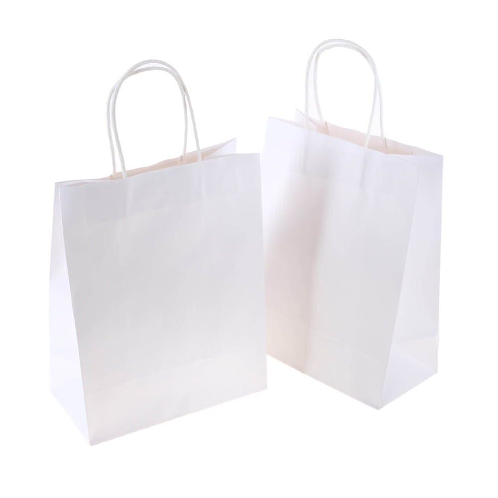 Craft Paper Bags White 27cm x 22cm x 11cm 2pk