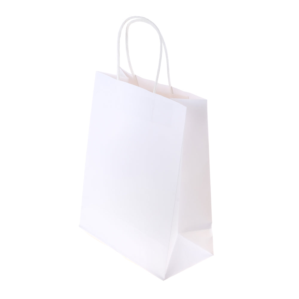 Craft Paper Bags White 27cm x 22cm x 11cm 2pk