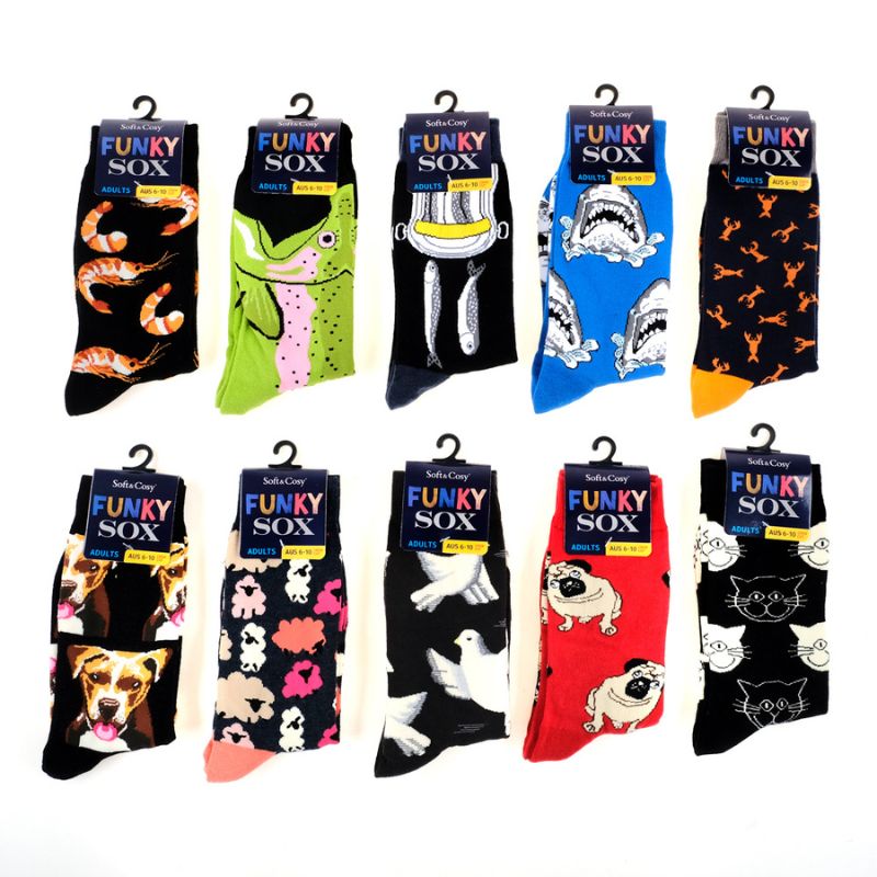 Socks Adults Funky Sox Business Crew Cut