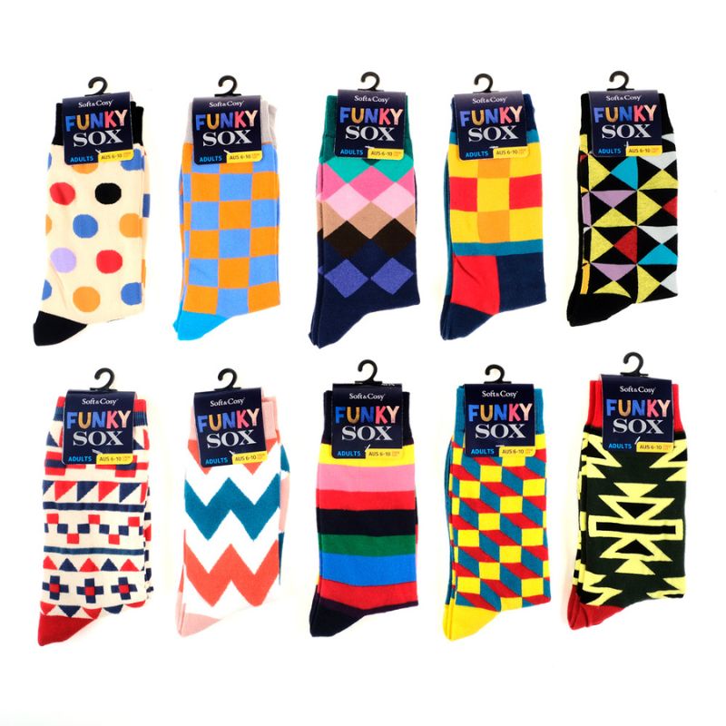 Socks Adults Funky Sox Business Crew Cut