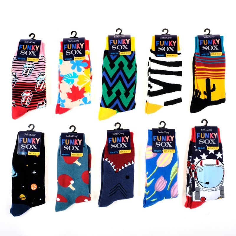 Socks Adults Funky Sox Business Crew Cut