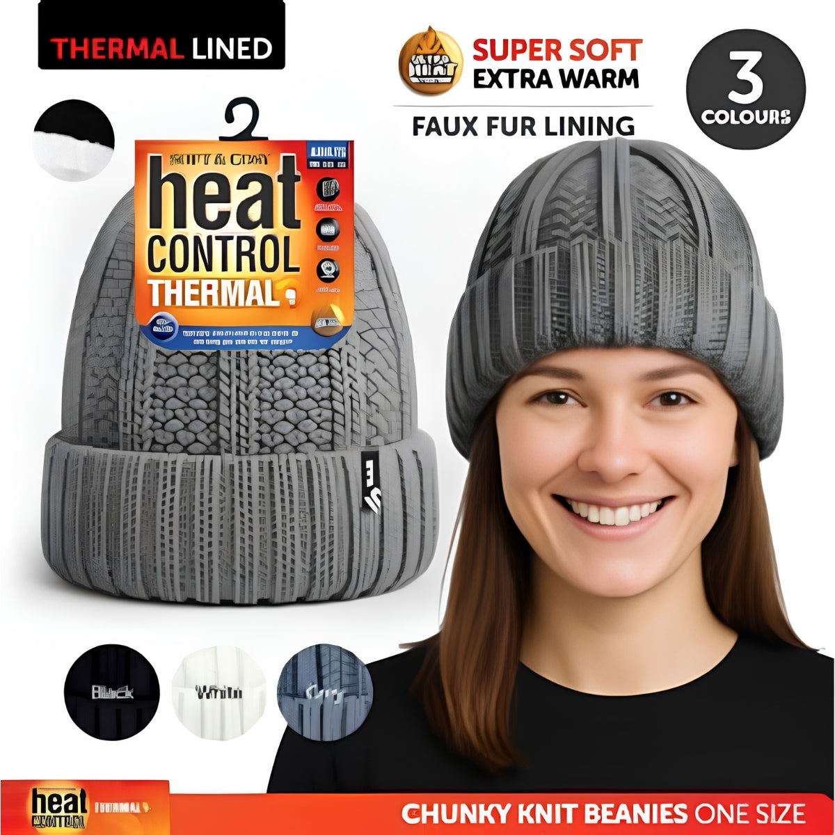 Womens Chunky Ribbed Beanie NZ – Thermal Warm Knit Hat