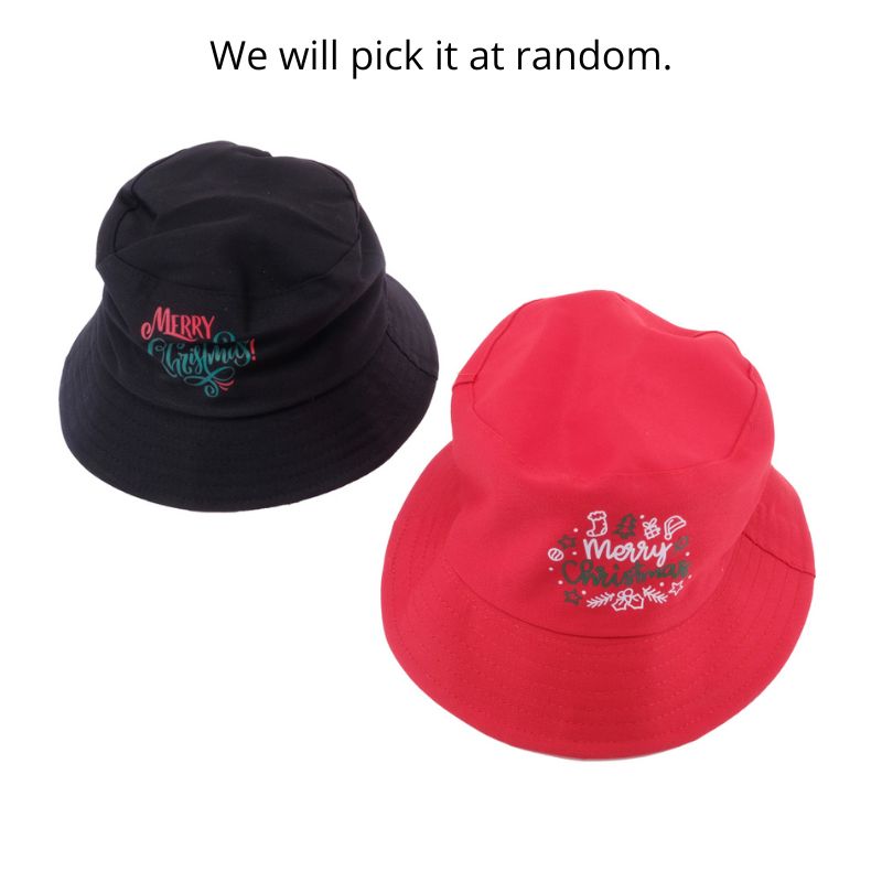 Hat Bucket Christmas Adults Black & Red