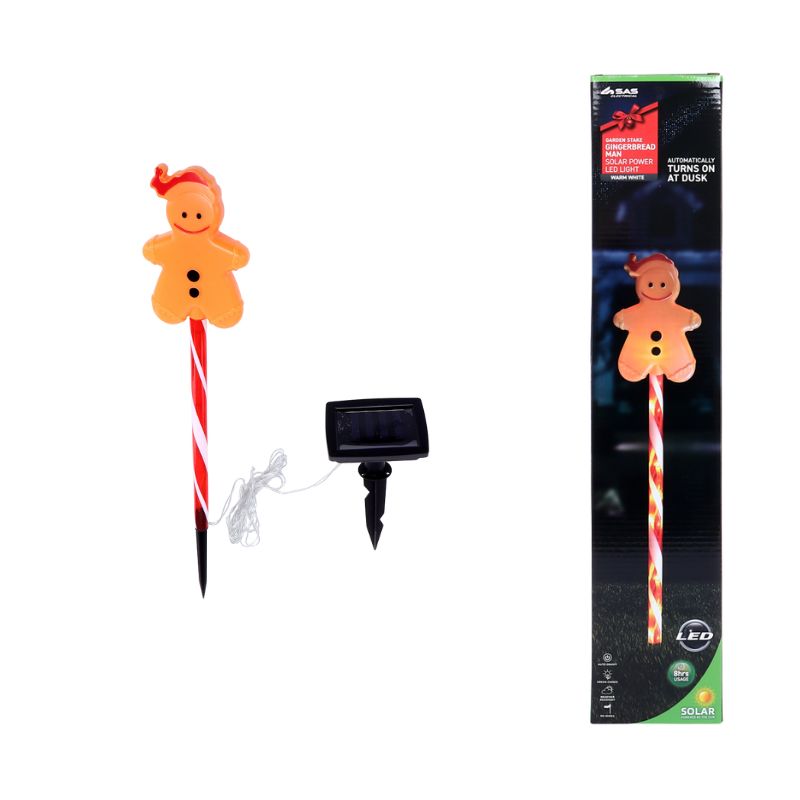 light stake gingerbread man 5LED warm white