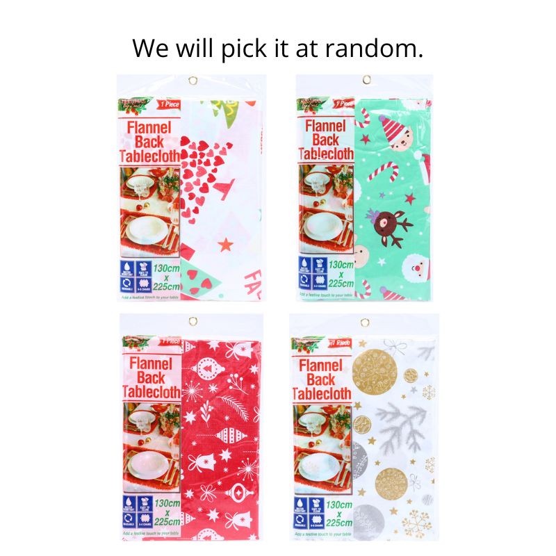 Table Cloth Flannel Back Christmas 130cm x 130cm