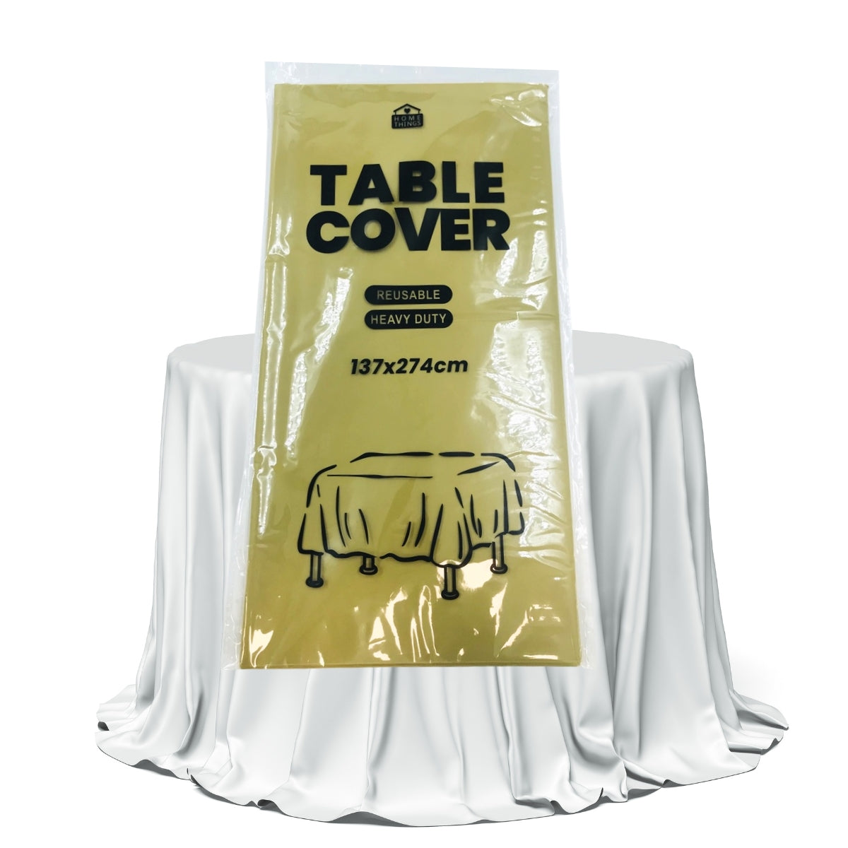 Plastic Table Cover - Gold