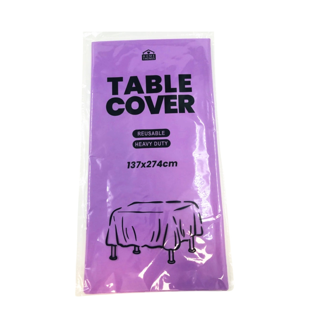 Plastic Table Cover - Light Purple