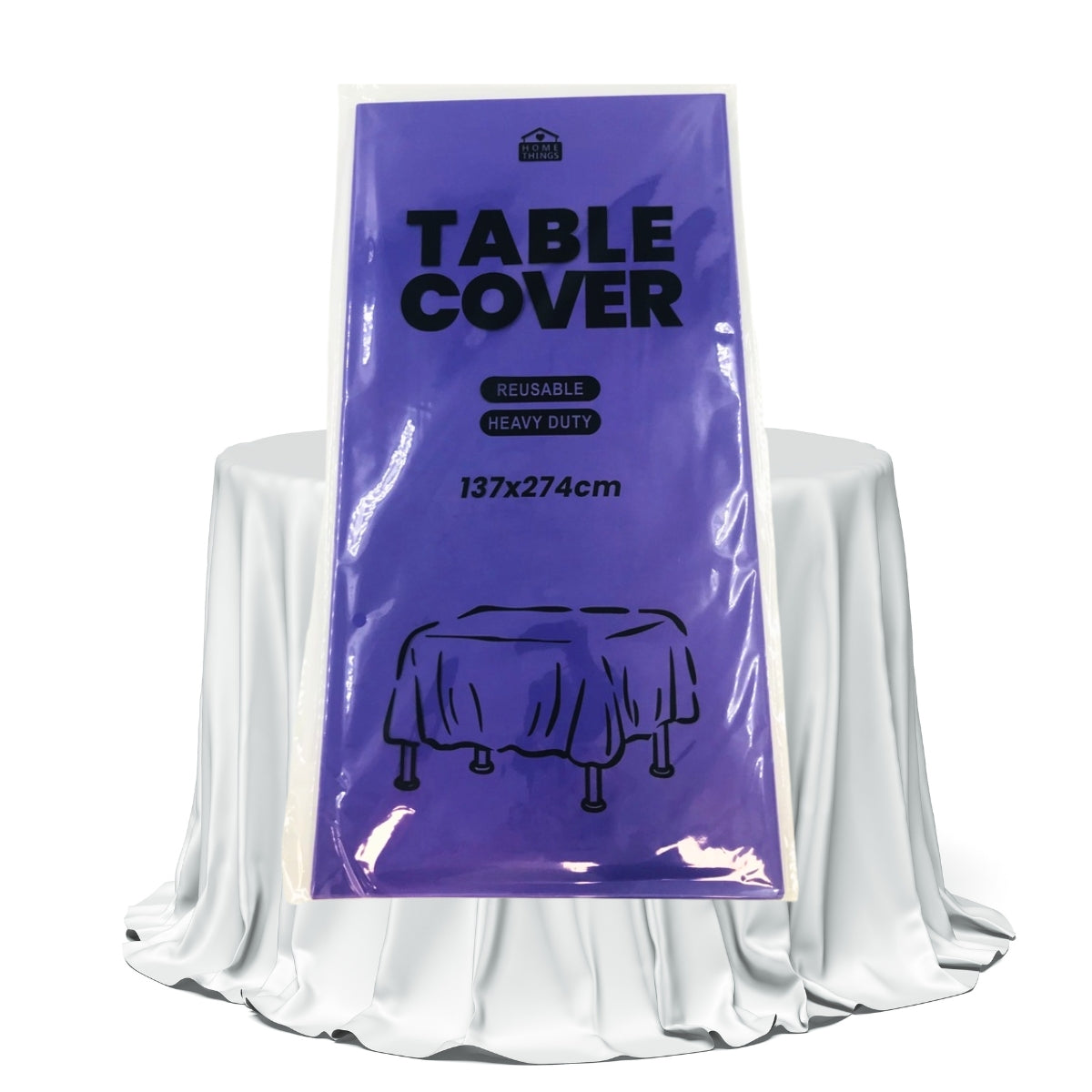 Plastic Table Cover - Purple