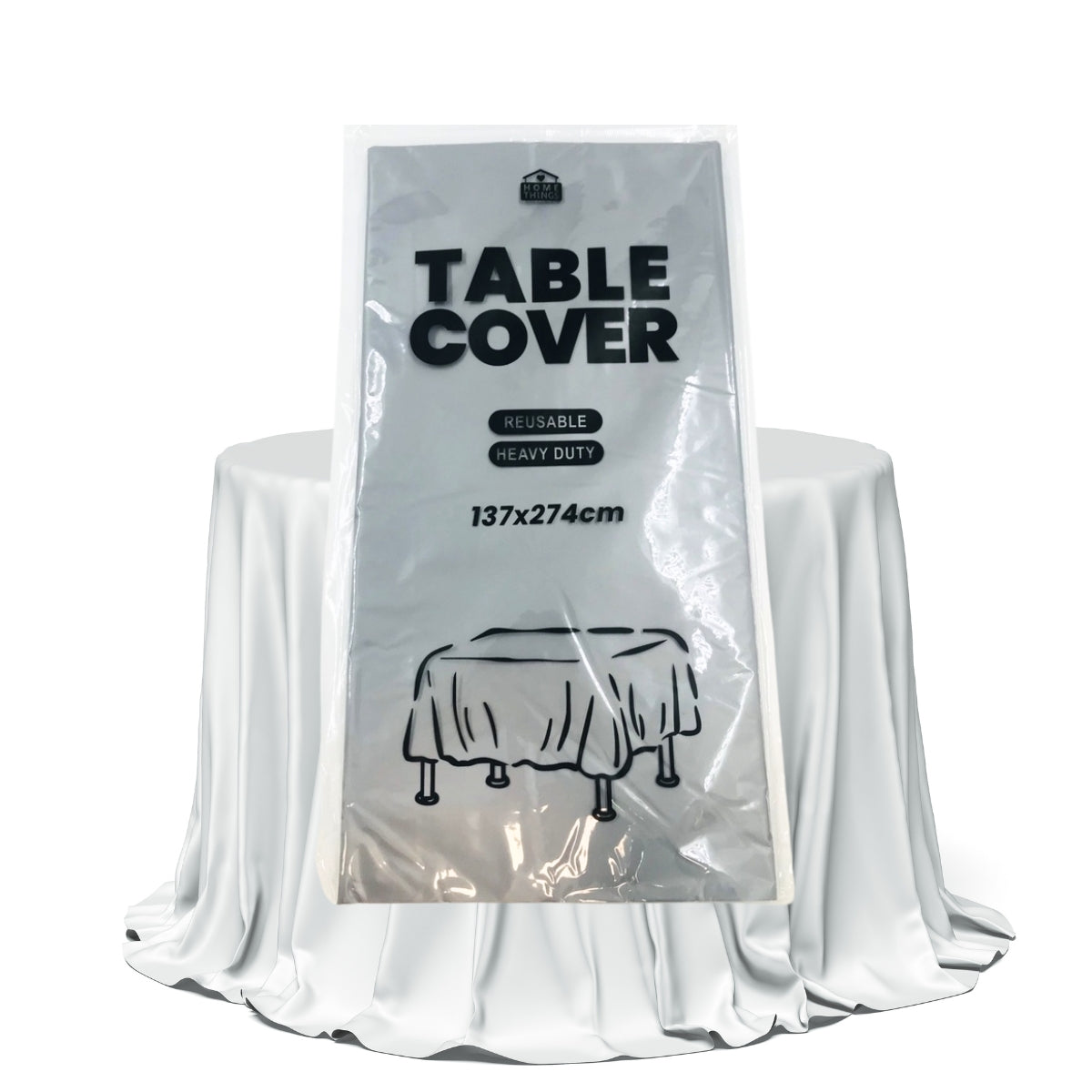 Plastic Table Cover - Silver
