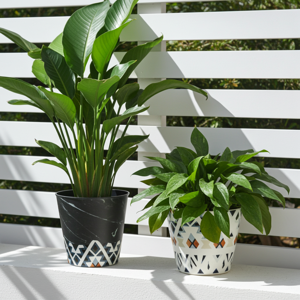 Printed Plastic Flower Pot – Assorted