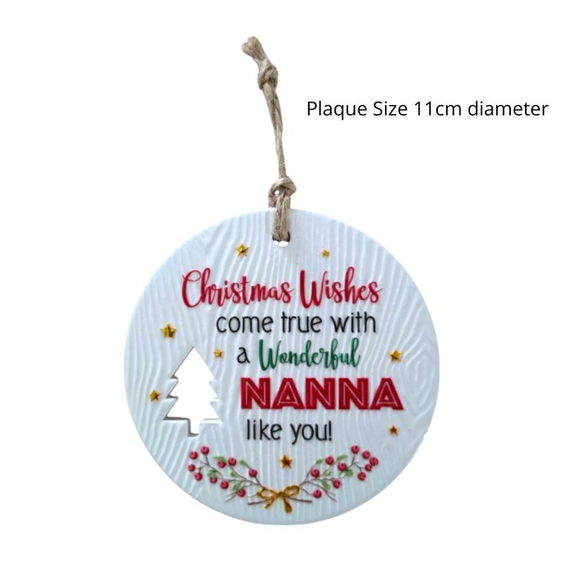Nanna Christmas Wishes Plaque NEW!