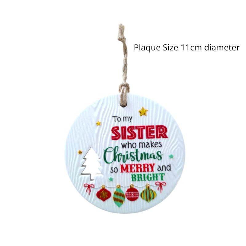 My Sister Christmas Wishes Plaque NEW!