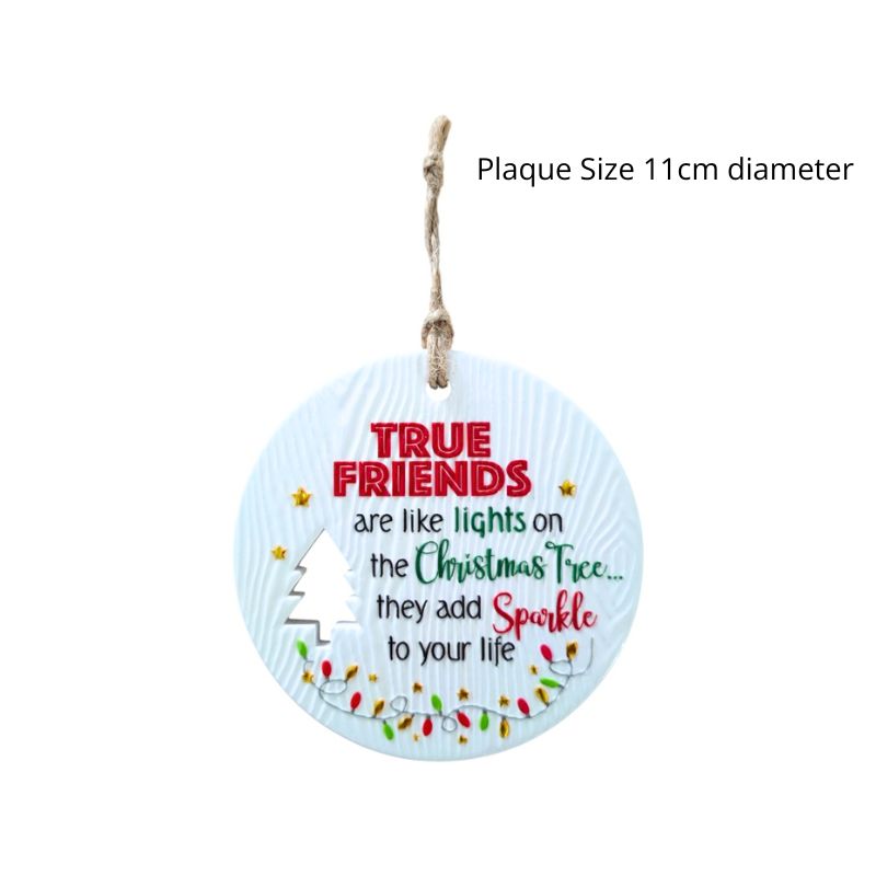 True Friend Christmas Wishes Plaque NEW!