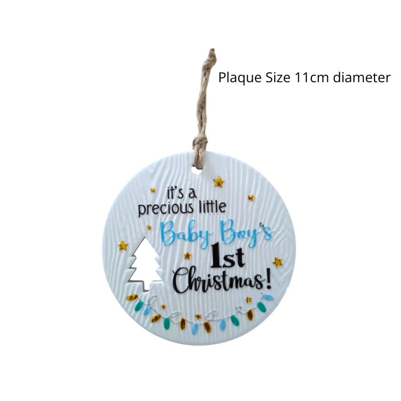 BABY 1st Christmas Blue Christmas Wishes Plaque NEW!