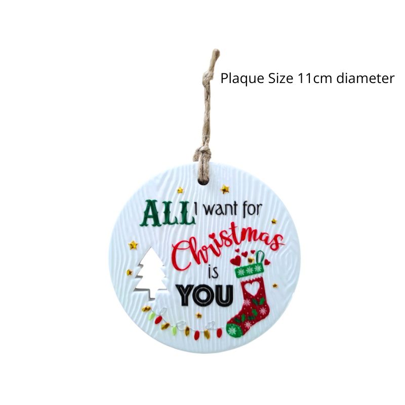 All I Want Christmas Wishes Plaque NEW!