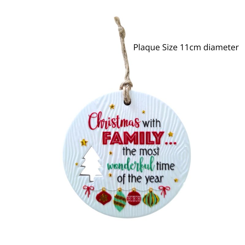 Family Wonderful Christmas Wishes Plaque NEW!