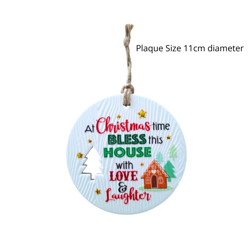 Bless This House Christmas Wishes Plaque NEW!