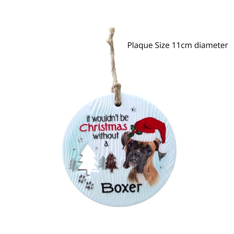 Boxer Christmas Wishes Plaque NEW!