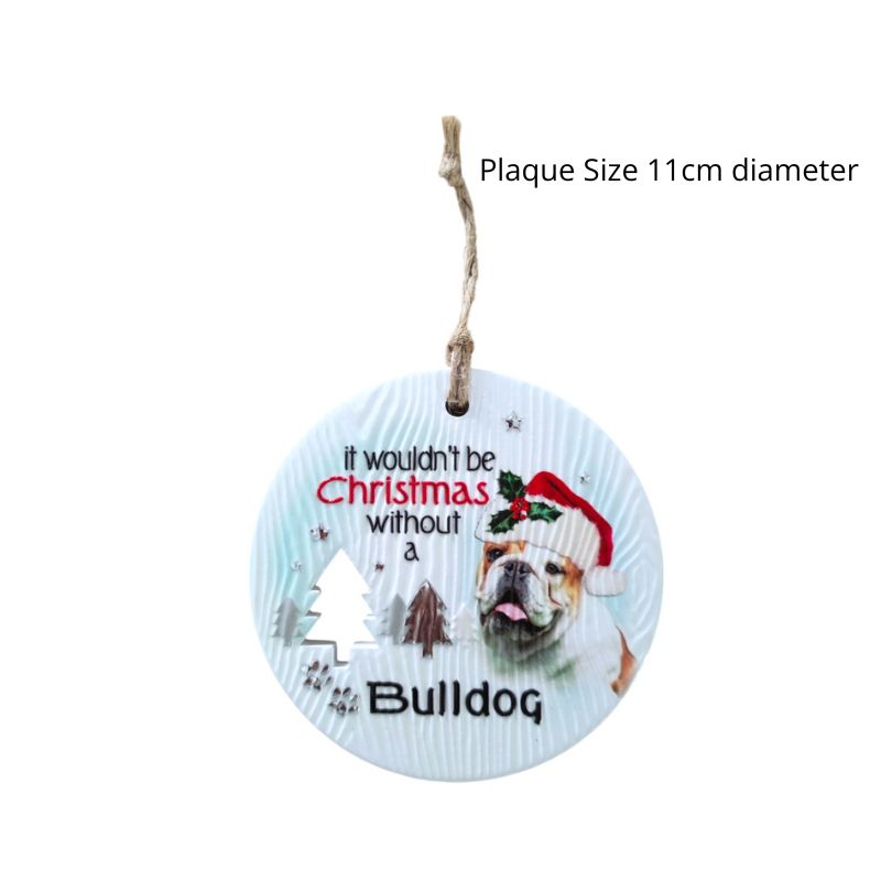 Bulldog Christmas Wishes Plaque NEW!