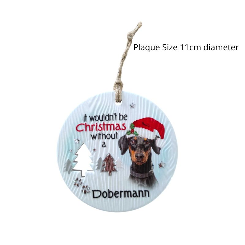 Dobermann Christmas Wishes Plaque NEW!