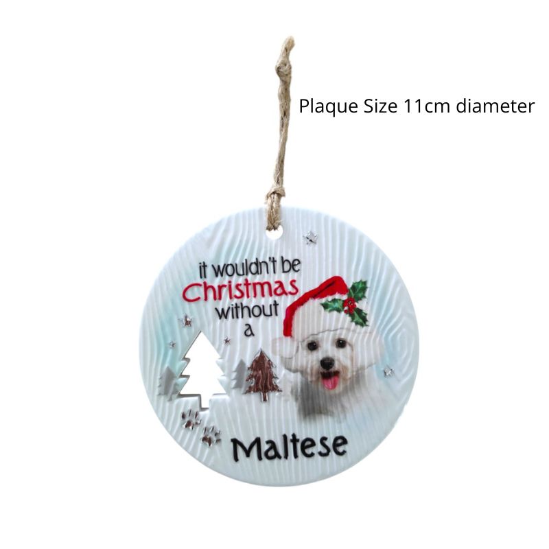Maltese Christmas Wishes Plaque NEW!