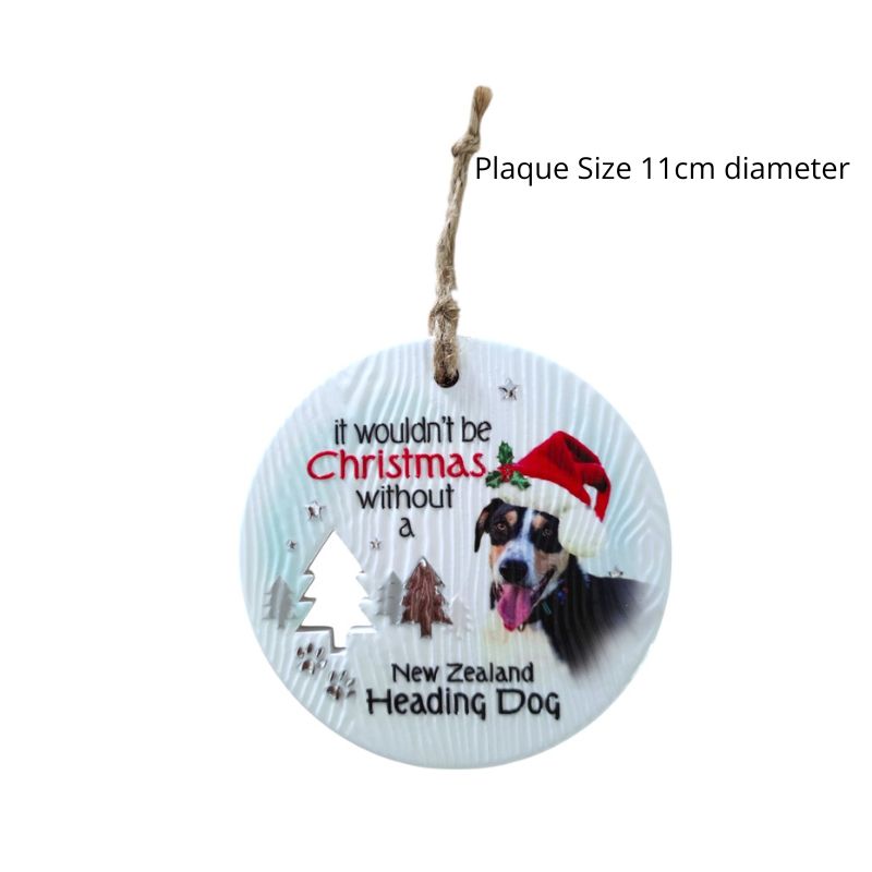 NZ Heading Dog Christmas Wishes Plaque NEW!