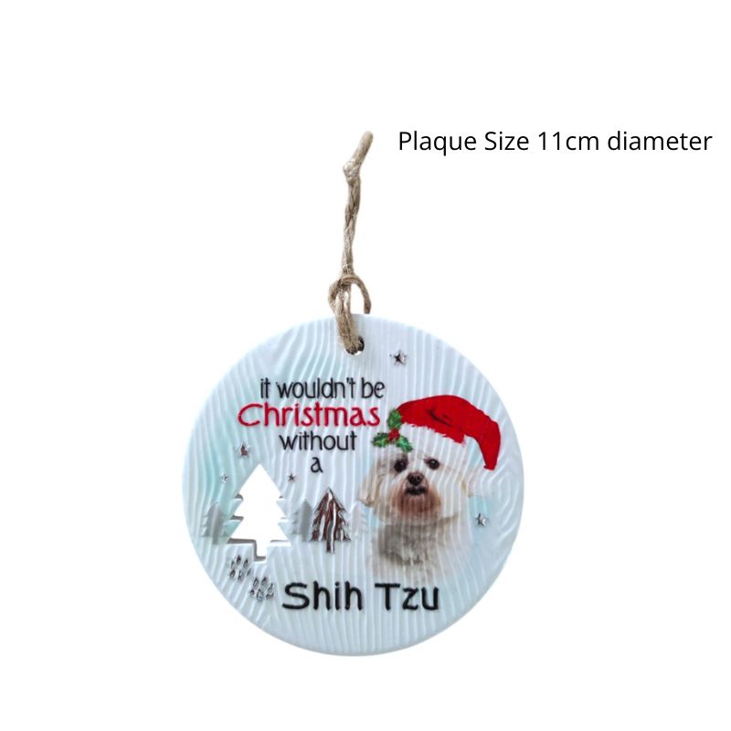 Shih Tzu Christmas Wishes Plaque NEW!