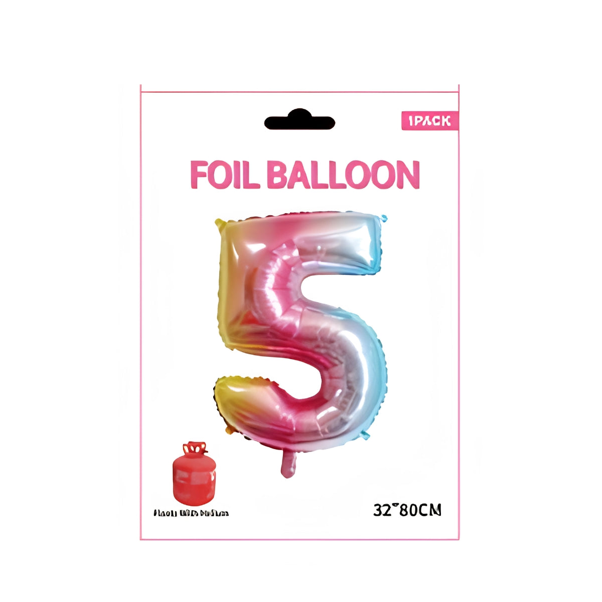 Rainbow Number 5 Foil Balloon 32 Inch