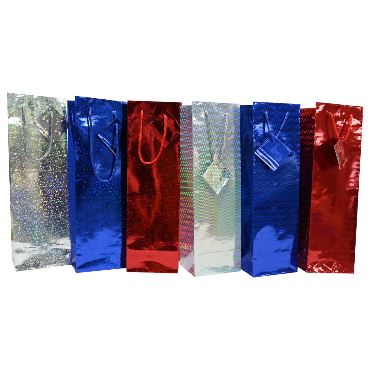 Gift Bag Holographic 10 x 33cm Bottle