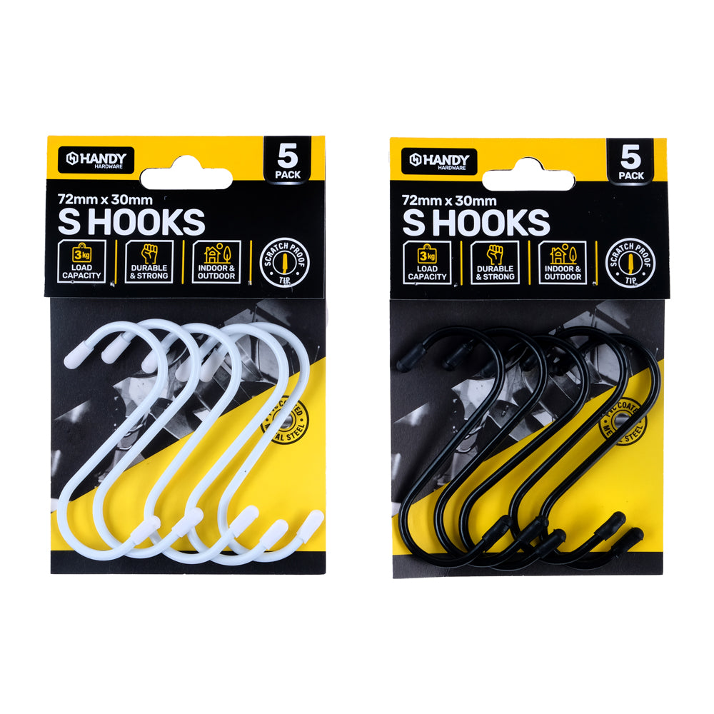 S Hooks PVC Coated 5pk – Scratch Proof