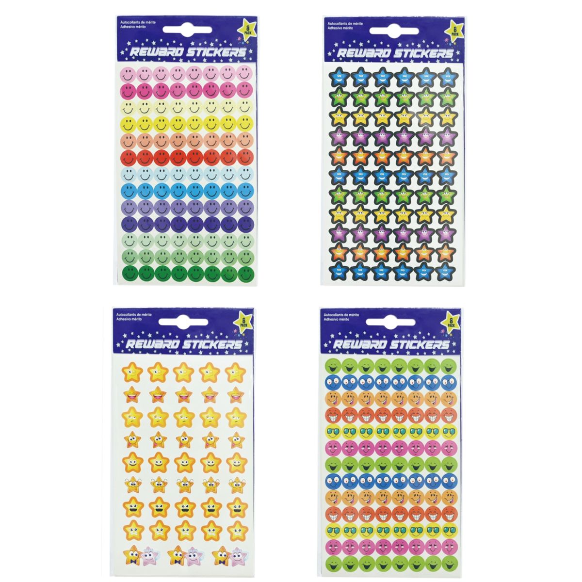 Reward Stickers 8 Sheets 4 Assorted