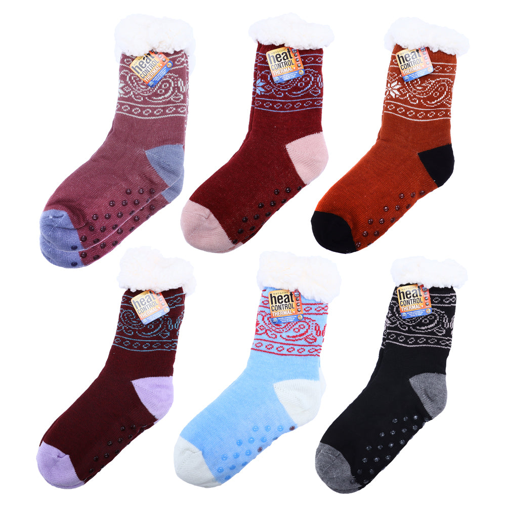 Sherpa Thermal Paisley Socks NZ – Anti Slip Winter Crew