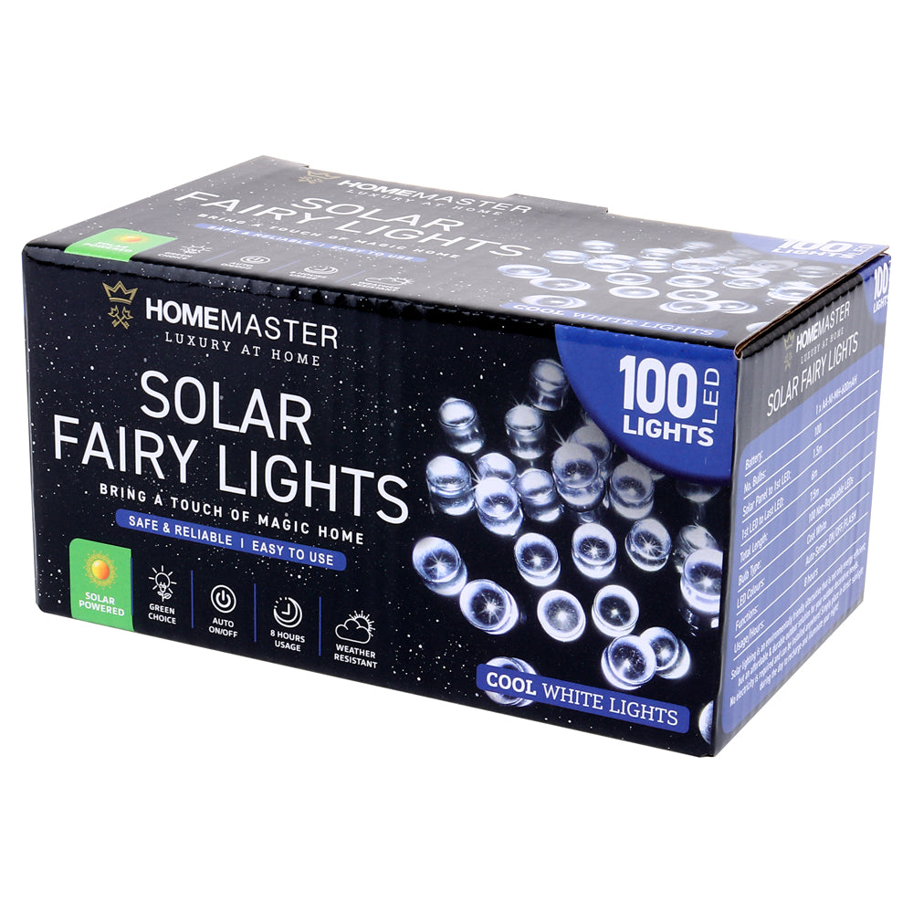 Solar Fairy Lights 7.5m 100 LED Cool White