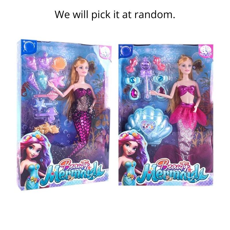 7-11pce Mermaid Doll w/Beauty Acc