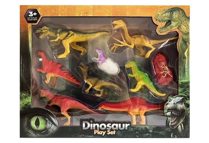 9pce Dinosaur Figurine Playset