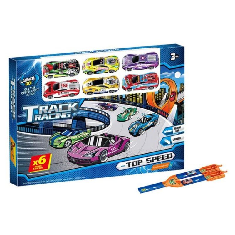 14pce Track Launcher with 6 Cars
